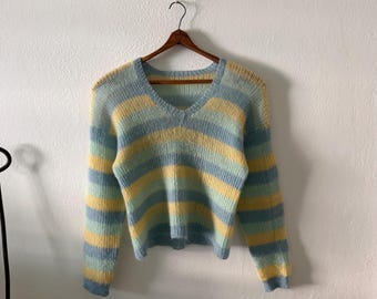 Vintage handmade v-neck spring sweater
