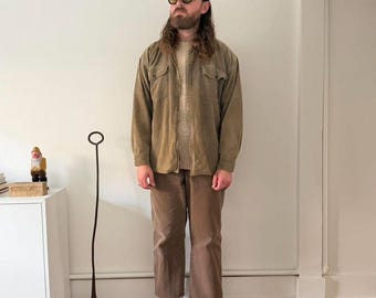 1990s Point Zero faded chunky corduroy zip-up overshirt/jacket