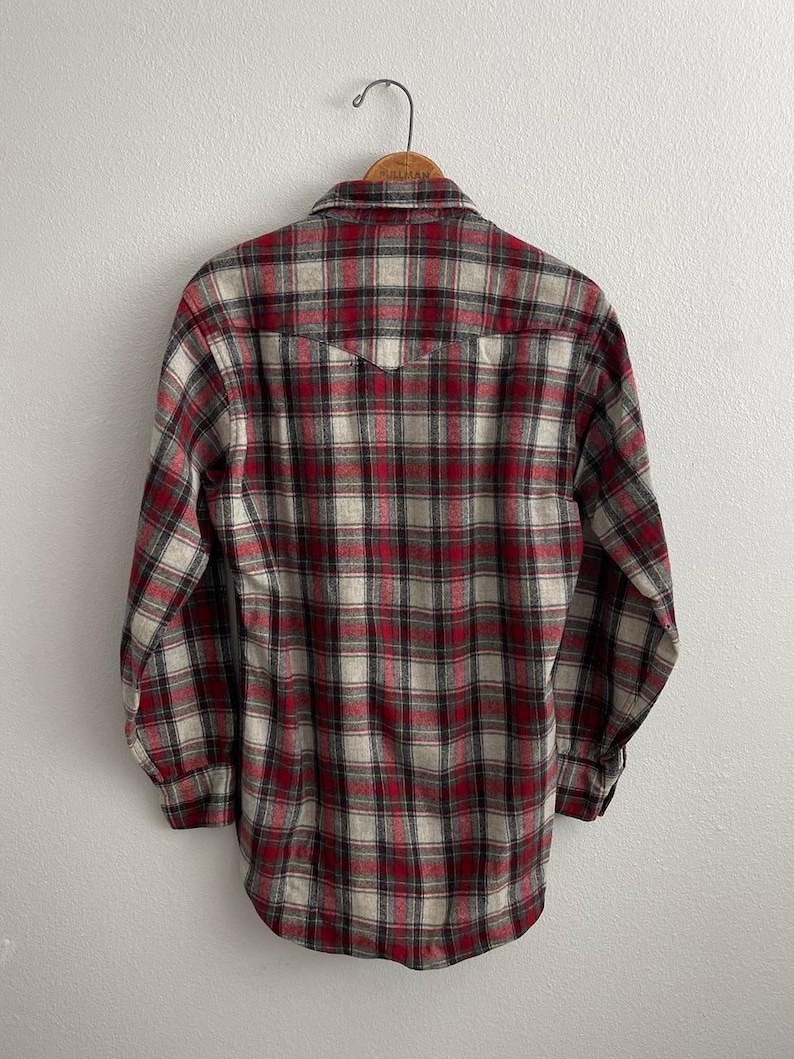 1970s Pendleton High Grade Westernwear plaid wool pearl snap western shirt AS-IS image 2