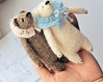 Mini Teddy Bear Knitting Pattern 12 cm - DIY Small Plush Toy Pattern in English