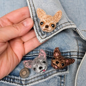 Chihuahua Brooch Knitting Pattern PDF | Mini Dog Head Brooch