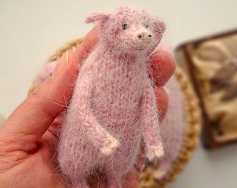 Piglet Toy Knitted Pattern - Cute Pig Knitting PDF Tutorial - Stuffed Animal DIY Gift Idea only English