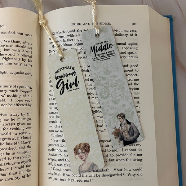 Jane Austen Bookmark Collection, Gifts for Jane Austen Lovers, Book Lovers Bookmark, Classic Literature, Stocking Stuffer for Book Lovers