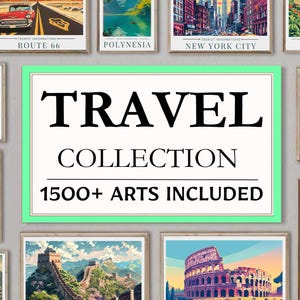Over 1500 Travel Posters, World Travel Prints, Digital Art, Aesthetic Room Decor Cities, Posters Landscape Prints, Vintage Travel Prints