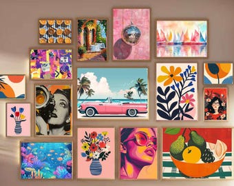 Über 4500 Maximalistische Wandkunst, MEGA BUNDLE, trendige Wandkunst, Maximalist-Galeriewandset, Eklektische Wandkunst, Wohnkultur, trendiger Druck