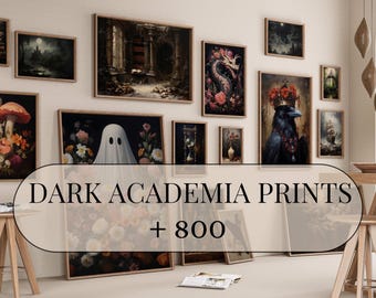 Dark Academia Drucke, 800+ Wandkunst aus der Viktorianische, Vintage, und Gothic Welt Collage Kits und Digitaldrucke, Moody Printables