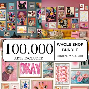 Over 100.000 Mega Bundle Wall Art, Gallery Wall Art, Printable Wall Art, Eclectic Gallery Set, Maximalist Wall Art, Trendy Prints