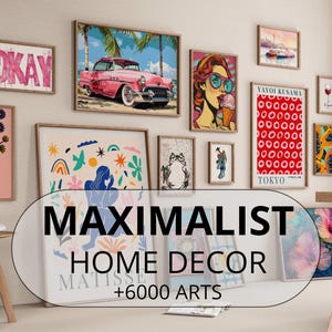 Maximalist Home Decor, Over 6000 Arts, Trendy Wall Art, Maximalist Gallery Wall Set, Eclectic Wall Art, Home Decor, Trendy Print