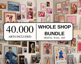 WHOLE SHOP SALE, Over 40'000 Prints, Wall art bundle, Vintage gallery sets, Eclectic and Maximalist prints, Altered art, Trendy posters