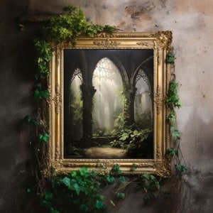 Greenhouse Art Print | Baroque Botanical Renaissance Wall Decor, Cottagecore Aesthetic, Light Academia, Victorian Conservatory Oil Painting