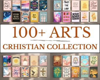 100+ Christian Wall Art Bundle, Faith Prints, Scripture Posters, Bible Verse Decor, Religious Print Set, Spiritual Prints