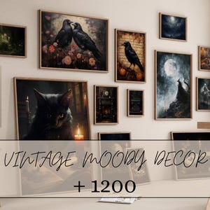 Vintage Moody Decor, 1200+ Wall Art from the Victorian, Vintage, and Gothic Worlds Collage Kits and Digital Prints, Dark Academia Printables