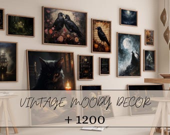 Vintage Moody Decor, 1200+ Wandkunst aus der Viktorianischen, Vintage, und Gothic Welt Collage Kits und Digitaldrucke, Dark Academia Printables