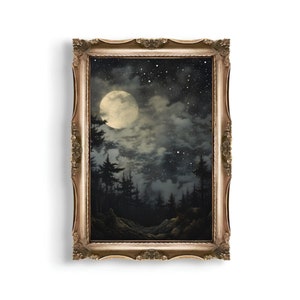 Dark Academia Print| Décor Room, Victorian Oil Painting, Cottagecore Wall Art, Witch Aesthetic, Gothic Printable Poster