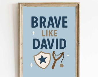 Kids Bible Verse Wall Art, Boys Room Decor Christian Prints, Scripture Wall Art Modern Christian Decor, Boys Bible Nursery