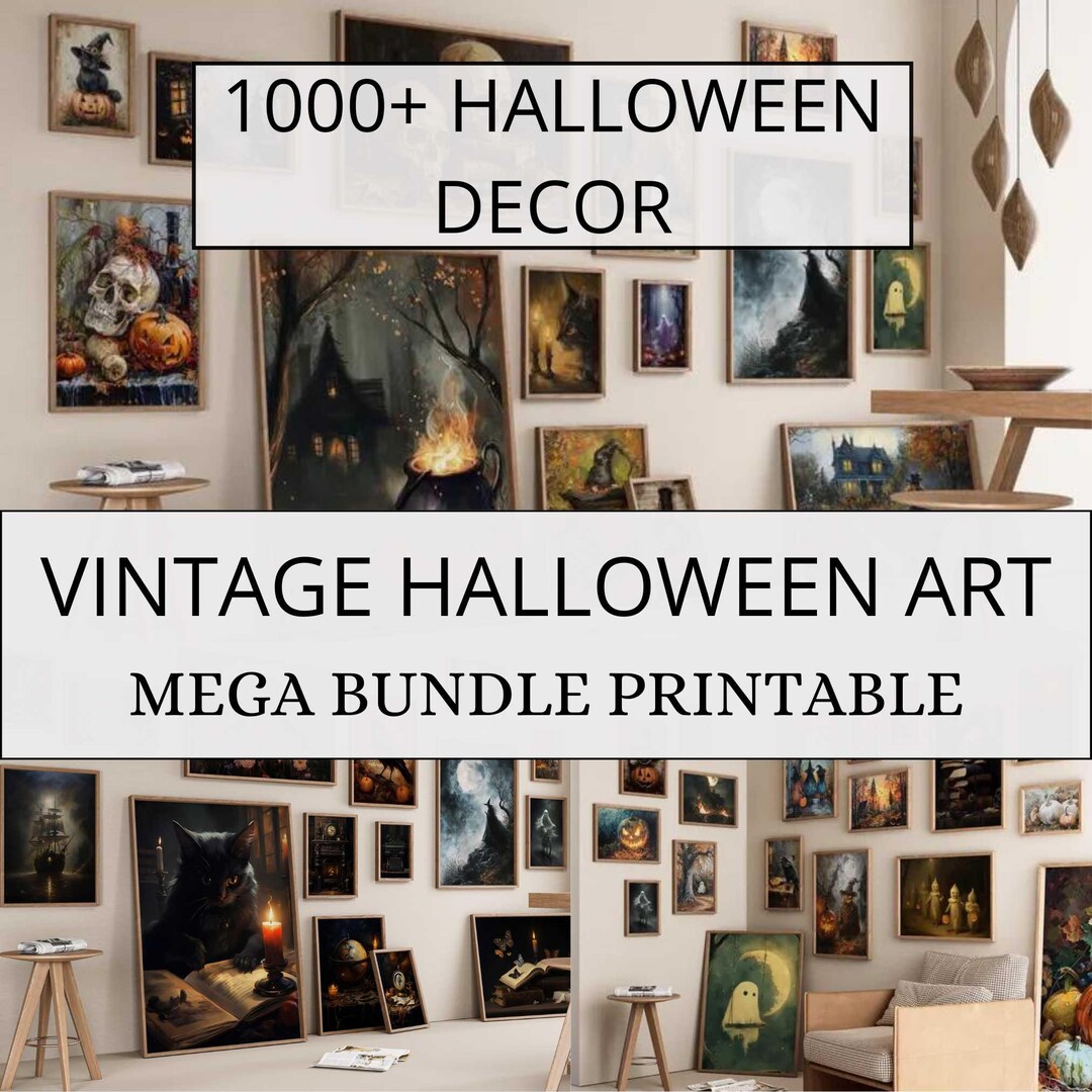 1000+ MEGA BUNDLE Vintage Halloween Gallery Wall Set, Dark Academia ...