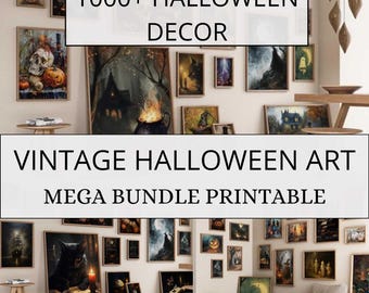 1000+ MEGA BUNDLE Vintage Halloween Gallery Wall Set, Dark Academia Halloween Decor, Halloween Prints Set, Printable Wall Art