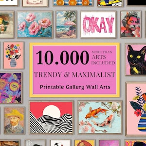 OVER 10000 Arts, Maximalist Gallery Wall Set, Eclectic Wall Art, Trendy Poster, Maximalist Home Decor, Eclectic Gallery Wall Decor