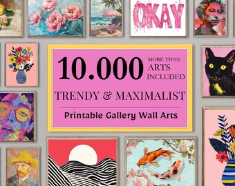 ÜBER 10000 Kunst, Maximalist Galeriewand-Set, Eklektische Wandkunst, trendiges Poster, Maximalist Wohndekor, eklektische Galeriewanddekoration