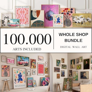 100.000 Mega Bundle Wall Art, Gallery Wall Art, Printable Wall Art, Eclectic Gallery Set, Maximalist Wall Art, Trendy Prints