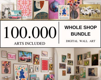 100.000 Mega Bundle Wall Art, Gallery Wall Art, Printable Wall Art, Eclectic Gallery Set, Maximalist Wall Art, Trendy Prints