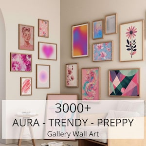 Over 3000+ Trendy Gallery Wall Set, Aura Wall Art, Preppy Poster, Colorful Home Decor,Fashion prints,Colorful Artistic Impressions