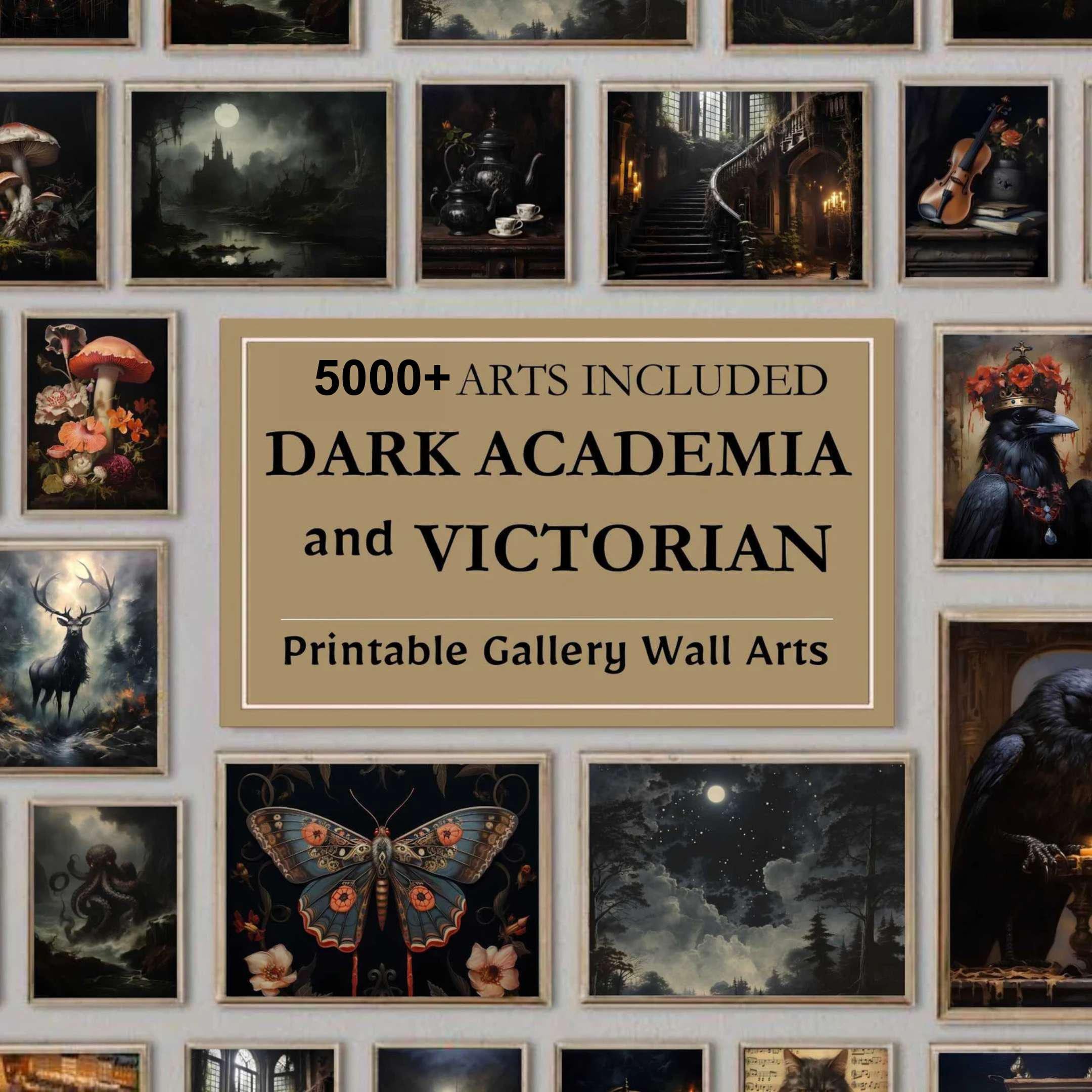 Zeitloses Galerie-Set: 5000+ Wandkunst aus der Viktorianischen, Vintage, und Gothic Welt Collage Kits und Digital Prints, Dark Academia Decor