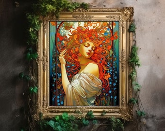 Alphonse Mucha | Alphonse Mucha Print | Art Nouveau Stained Glass | Giclée Matte Art Poster Print | Art Nouveau Print | Art Noveau Poster