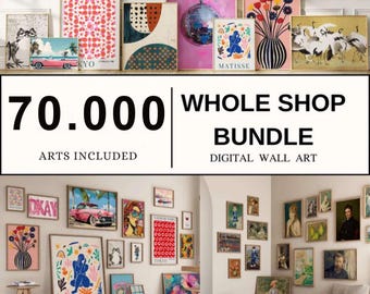 WHOLE SHOP SALE, 70.000 Mega Bundle Wall Art, Gallery Wall Art, Printable Wall Art, Eclectic Gallery Set, Maximalist Wall Art, Trendy Prints