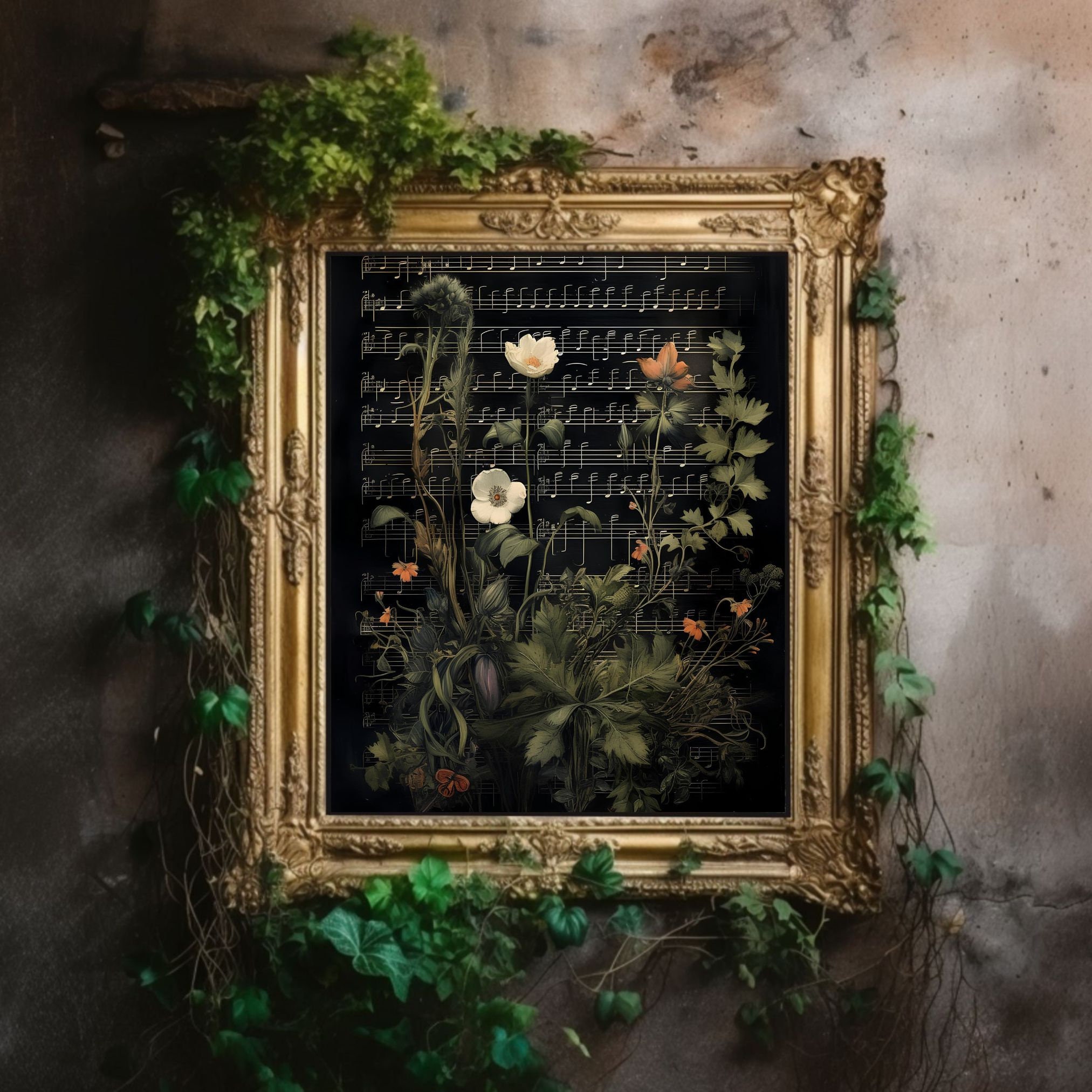 Cottagecore Print Dark Academia Wall Art Dark Vintage - Etsy
