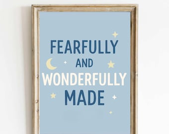 Kids Bible Verse Wall Art, Boys Room Decor Christian Prints, Scripture Wall Art Modern Christian Decor, Boys Bible Nursery