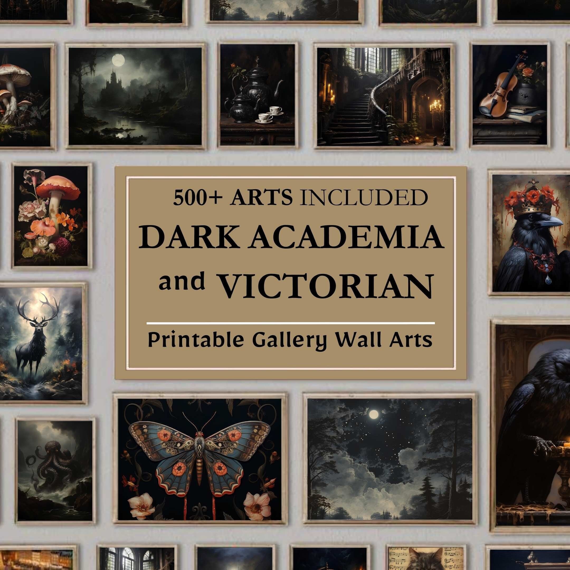 Dark Academia Decor, Dark Academia Poster, Dark Academia Print, Moody Printable Gallery Wall Art Set of 500, Victorian Paintings