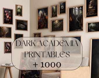 Dark Academia Printables, 1000+ Wandkunst aus der Viktorianischen, Vintage, und Gothic Welt Collage Kits und Digitaldrucke, Moody Decor