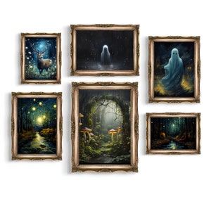 Whimsigoth Print Set| Green Academia Décor, Goblincore Poster, Fairycore, Dark Cottagecore Wall Art, Digital Printable Download