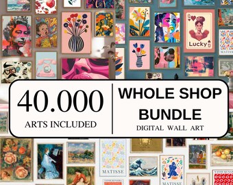 WHOLE SHOP SALE, Over 40'000 Prints, Wall art bundle, Vintage gallery sets, Eclectic and Maximalist prints, Altered art, Trendy posters