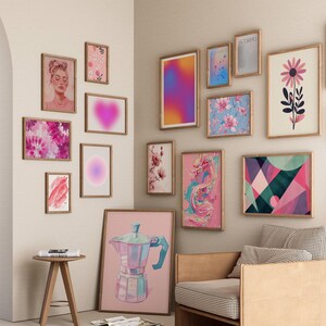 Over 1000+ Trendy Gallery Wall Set, Aura Wall Art, Preppy Poster, Colorful Home Decor,Fashion prints,Colorful Artistic Impressions