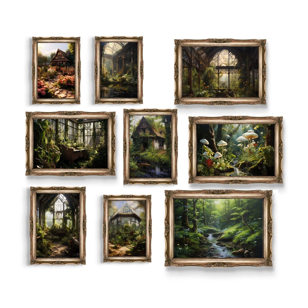 Set Di 3 Stampe Su Tela Con Funghi - Decorazione Murale Cottagecore Per Cameretta E Soggiorno