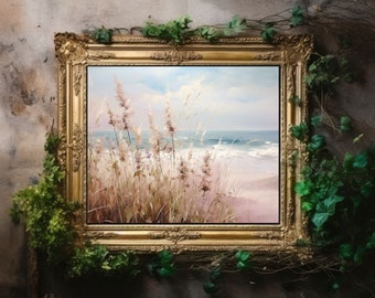 Estética de playa, costa y océano, decoración de academia oscura, arte de pared náutico, arte antiguo cambiante, impresión de paisaje marino vintage, arte marítimo