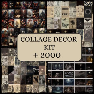 Kit di decorazioni collage, oltre 2000 opere d'arte da parete del mondo vittoriano, vintage e gotico, Dark Academia e stampe digitali, Moody Printables
