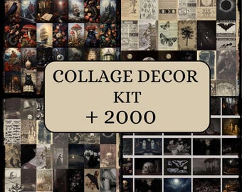 Collage Decor Kits, 2000+ Wandkunst aus der Viktorianischen, Vintage, und Gothic Welt, Dark Academia und Digitaldrucke, Moody Printables