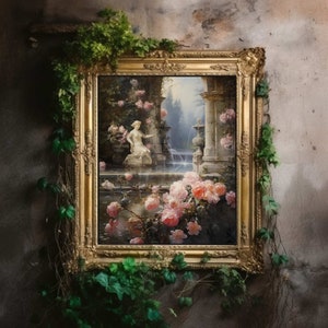 Baroque Art Print | Botanical Renaissance Wall Decor, Cottagecore Aesthetic, Light Academia, Victorian Conservatory Oil Painting