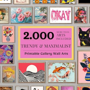 OVER 2000 Arts, Maximalist Gallery Wall Set, Eclectic Wall Art, Trendy Poster, Maximalist Home Decor, Eclectic Gallery Wall Decor