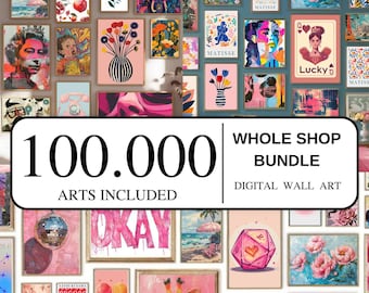 WHOLE SHOP SALE, Over 100&#39;000 Prints, Wall art bundle, Vintage gallery sets, Eclectic and Maximalist prints, Altered art, Trendy posters