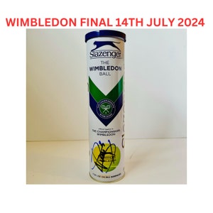 Novak Djokovic Wimbledon 2024 Tennis Ball Tube Signed
