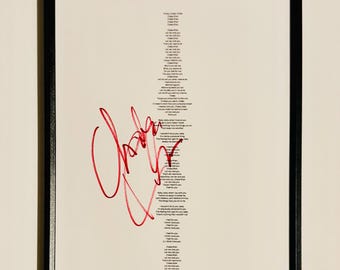 Chaka Khan A4 Lyrics Sheet Autographed Inc COA With Frame