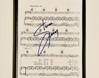 Steve Perry A4 Music Sheet Autographed Inc COA With Frame