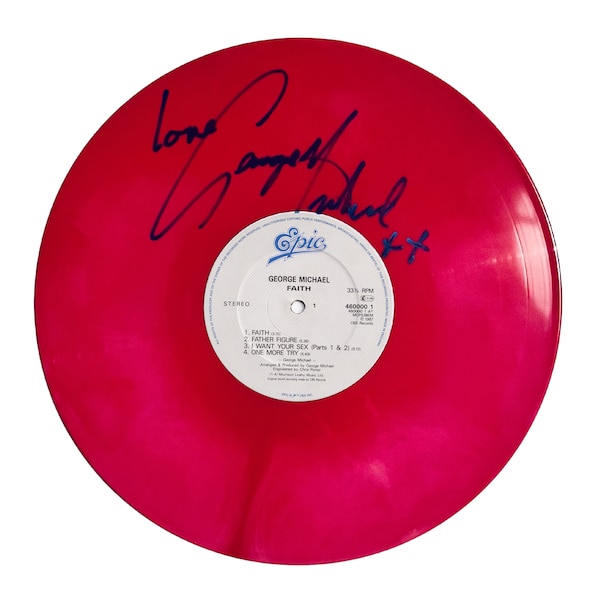 George Michael Faith Autographed Limited Edition Pink Vinyl Record