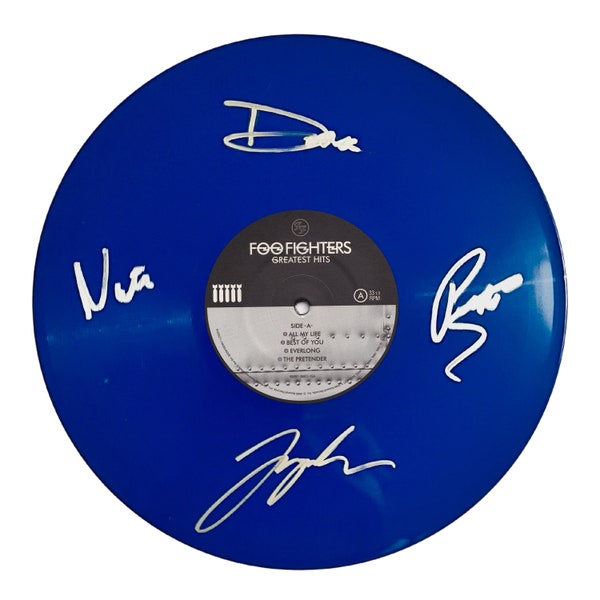 Foo Fighters Autographed Limited Edition Blue Vinyl Record