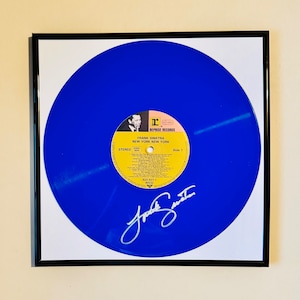 Frank Sinatra New York New York Autographed Limited Edition Blue Vinyl Record With Frame