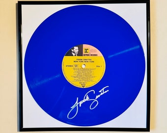 Frank Sinatra New York New York Autographed Limited Edition Blue Vinyl Record With Frame